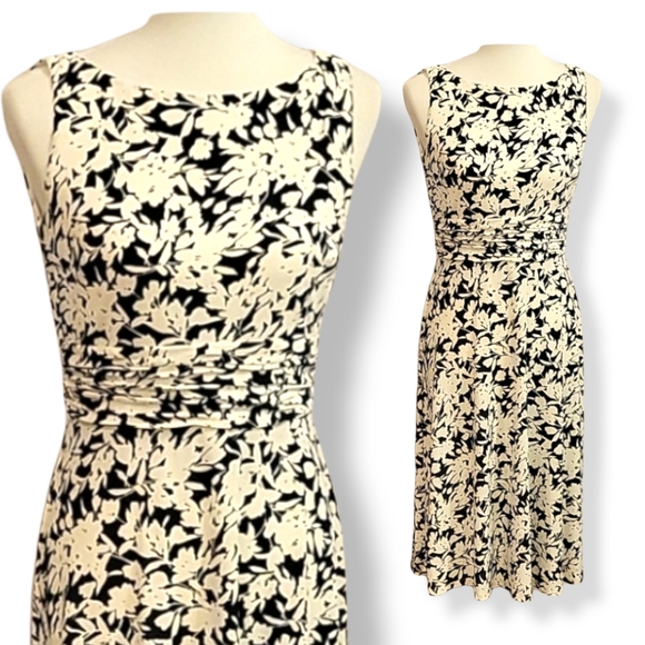 Chaps Dresses & Skirts - Chaps Floral Rouched Waist Dress